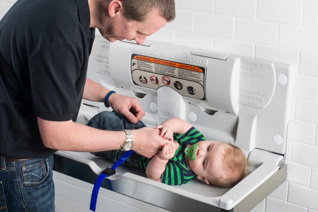 A comparison chart of different baby changing stations and their features